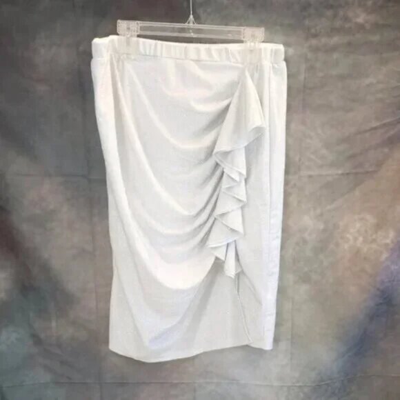 Shein Metallic Silver Ruffle Skirt - Picture 1 of 4